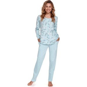 Dlhé svetlomodré pyžamo s eukalyptovou potlačou Veľkosť: L