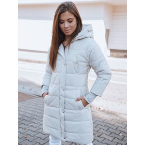 Svetlosivý dámsky prešívaný zimný kabát TY2444 Veľkosť: M