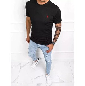 Čierne tričko s výšivkou na hrudi RX5013 Veľkosť: L