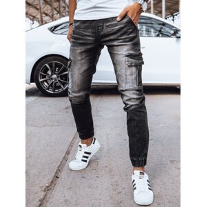 Čierne džínsové joggery s vreckami UX4038 Veľkosť: XL