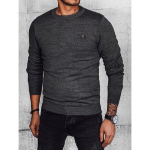 Tmavosivý sveter s drobnou výšivkou WX2156 Veľkosť: M