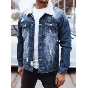 Modrá džínsová bunda s baránkovým golierom TX4580 Veľkosť: 2XL