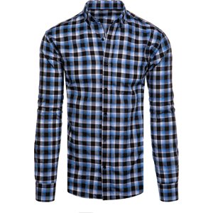 Čierno-modrá károvaná košeľa DX2508 Veľkosť: M