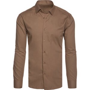 Hnedá jednofarebná košeľa DX2519 Veľkosť: XL