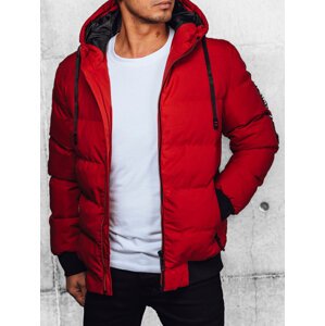 Červená prešívaná bunda s kapucňou TX4616 Veľkosť: M