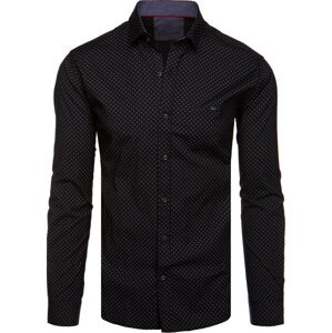 Čierna košeľa so vzormi DX2531 Veľkosť: 2XL
