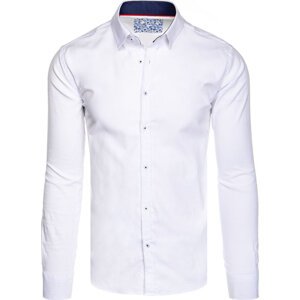 Biela košeľa s jemnými modrými detailmi DX2544 Veľkosť: L