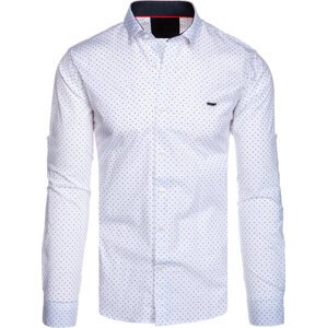 Biela košeľa so vzormi DX2552 Veľkosť: 2XL