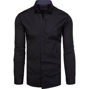Čierna košeľa so vzormi DX2557 Veľkosť: XL