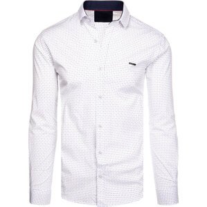 Biela košeľa so vzorom DX2564 Veľkosť: XL