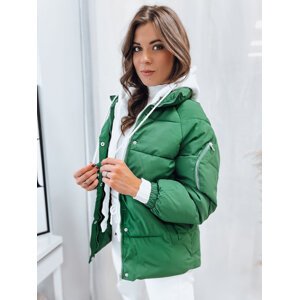 Zelená prešívaná bunda s textilnou kapucňou SPACE TY4069 Veľkosť: 2XL