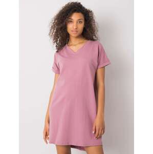 Ružové dámske basic šaty RV-SK-6757.39P-pink Veľkosť: S