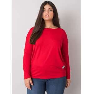 Červené voľné basic tričko Paloma s dlhým rukávom RV-BZ-3872.18-red Veľkosť: ONE SIZE