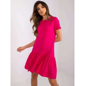 Ružové dámske voľné mini šaty RV-SK-5631.02X-fuchsia Veľkosť: XL