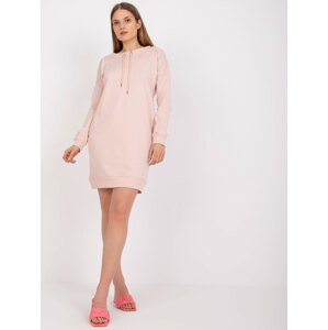 Svetloružové mikinové šaty -AP-SK-A-006.73-light pink Veľkosť: L