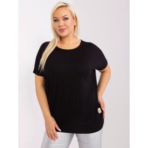 Čierne jednofarebné voľné tričko -RV-BZ-3585.25-black Veľkosť: ONE SIZE
