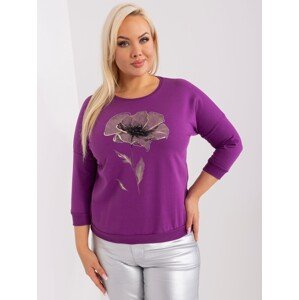 Fialové tričko s kvetinovou potlačou -RV-BZ-9138.85-viollet Veľkosť: ONE SIZE
