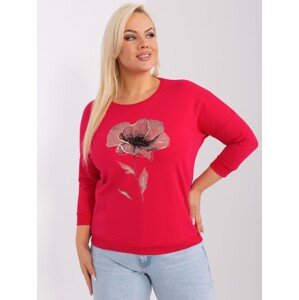 Červené tričko s kvetinovou potlačou RV-BZ-9138.85-red Veľkosť: ONE SIZE