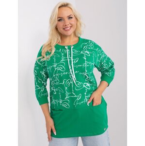 Zelené tričko s nápismi a šnúrkami -RV-BZ-9129.94-green Veľkosť: ONE SIZE