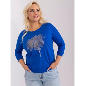 Modré tričko s kvetinou RV-BZ-9196.97-kobalt Veľkosť: ONE SIZE