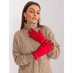 Červené elegantné rukavice AT-RK-238601.78-red Veľkosť: S/M