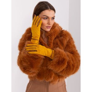Horčicové elegantné rukavice AT-RK-238601.78-dark yellow Veľkosť: S/M