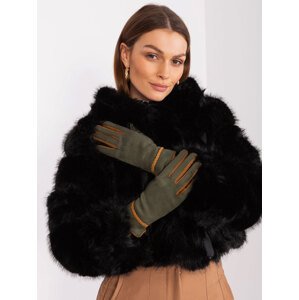 Tmavé khaki elegantné rukavice AT-RK-238601.31P-dark khaki Veľkosť: S/M