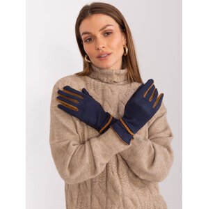 Tmavomodré elegantné rukavice AT-RK-238601.31P-dark blue Veľkosť: S/M