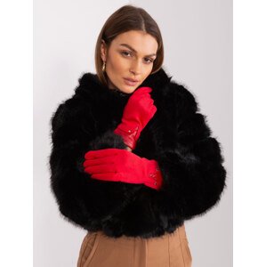 Červené elegantné rukavice AT-RK-239507.26P-red Veľkosť: S/M
