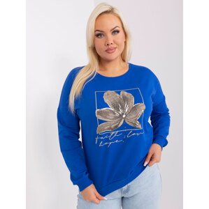 Modré tričko s kvetinovou aplikáciou RV-BZ-9240.36-blue Veľkosť: ONE SIZE