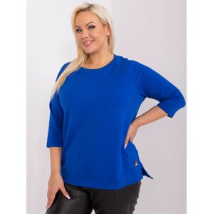 Modré jednofarebné tričko s 3/4 rukávom RV-BZ-9085.04P-kobalt Veľkosť: ONE SIZE