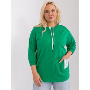 Zelené tričko so šnúrkami a vreckom RV-BZ-9098.53-green Veľkosť: ONE SIZE