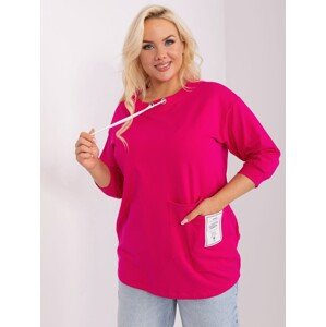 Tmavoružové tričko so šnúrkami a vreckom RV-BZ-9098.53-dark pink Veľkosť: ONE SIZE