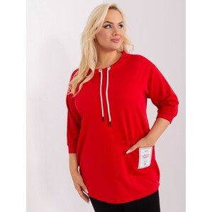 Červené tričko so šnúrkami a vreckom -RV-BZ-9098.53-red Veľkosť: ONE SIZE
