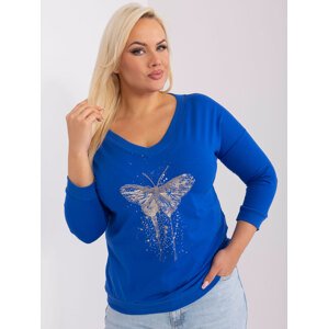Modré tričko s aplikáciou motýľa RV-BZ-9015.41X-kobalt Veľkosť: ONE SIZE