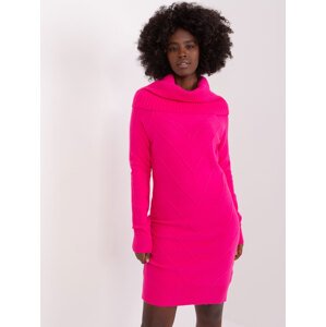 Tmavoružové svetrové šaty s rolákom PM-SK-PM-3802.37X-fuchsia Veľkosť: M/L