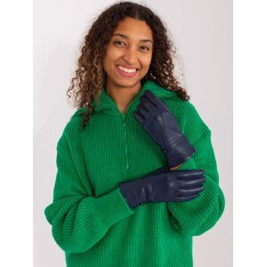 Tmavomodré koženkové rukavice AT-RK-239802.28-dark blue Veľkosť: S/M