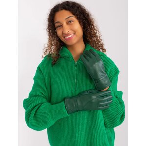 Tmavozelené koženkové rukavice AT-RK-239802.28-dark green Veľkosť: S/M