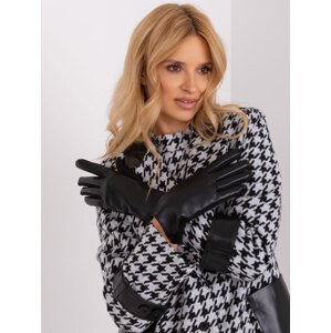 Čierne hladké zimné rukavice AT-RK-239501A.16-black Veľkosť: S/M