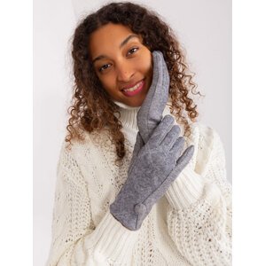 Sivé rukavice s ozdobným gombíkom -AT-RK-239501.10-dark grey Veľkosť: S/M