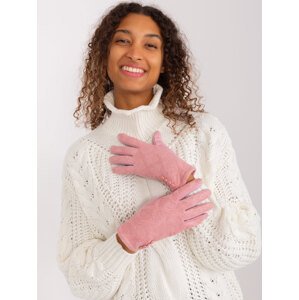 Púdrové rukavice s gombíkmi AT-RK-239302.10X-light pink Veľkosť: S/M