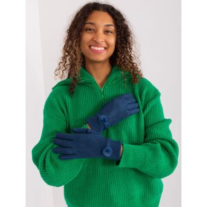 Tmavomodré zimné rukavice s ozdobou AT-RK-23904.27-dark blue Veľkosť: S/M