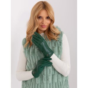 Tmavozelené koženkové rukavice AT-RK-239801.11-dark green Veľkosť: S/M