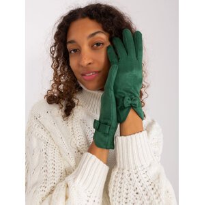 Tmavozelené rukavice s mašličkou AT-RK-9003A.86-dark green Veľkosť: S/M