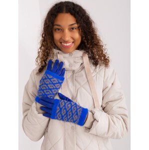 Modré rukavice so vzorom AT-RK-2310.88-kobalt Veľkosť: S/M