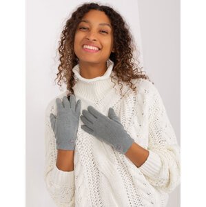 Šedé elegantné rukavice AT-RK-8502A.97-grey Veľkosť: S/M
