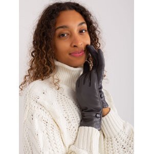 Tmavosivé koženkové rukavice AT-RK-239802.28-dark grey Veľkosť: S/M