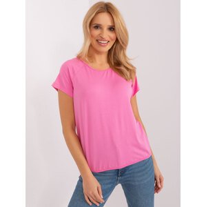 Ružové tričko s prestrihom s mašľou na chrbte RV-BZ-7664.46-pink Veľkosť: S/M