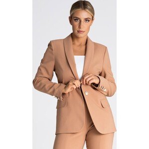Svetlohnedé elegantné sako s ozdobnými gombíkmi M954 brown Veľkosť: L/XL