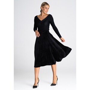 Čierna midi sukňa s vreckami M964 black Veľkosť: L/XL